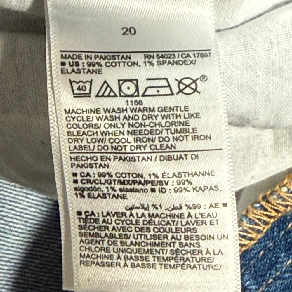 Old Navy OG Straight High Rise Ankle Jeans 20 Medium Light Wash Distressed NEW - Picture 6 of 11